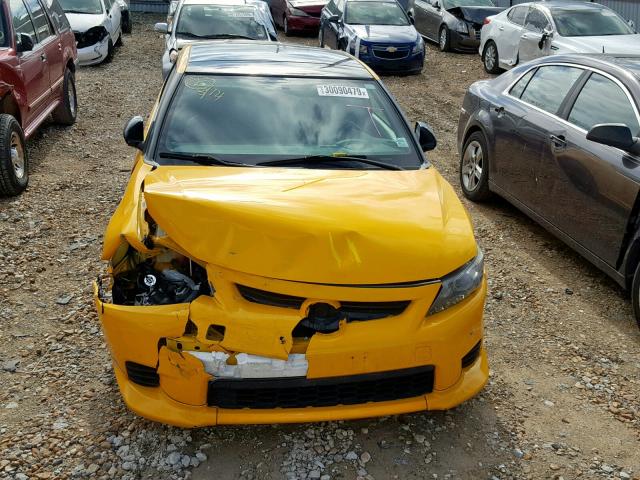 JTKJF5C70C3026201 - 2012 TOYOTA SCION TC YELLOW photo 7