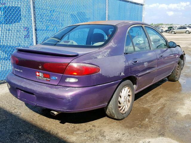 1FALP13P9VW373040 - 1997 FORD ESCORT LX PURPLE photo 4