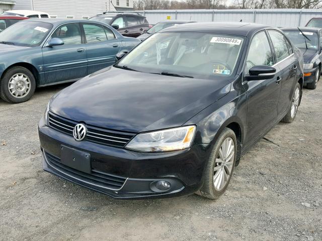 3VWLZ7AJ9BM377801 - 2011 VOLKSWAGEN JETTA SEL BLACK photo 2