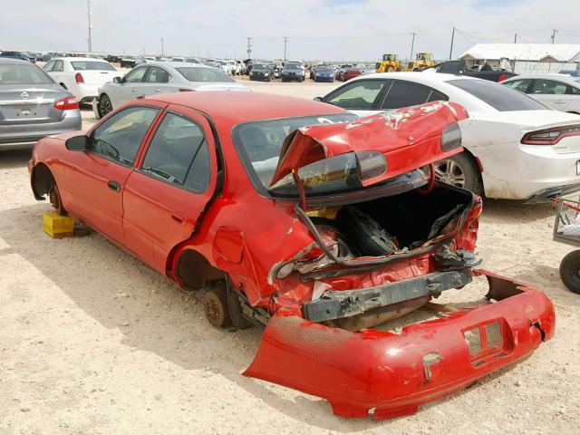 1Y1SK5264SZ053389 - 1995 GEO PRIZM BASE წითელი ფოტო 3