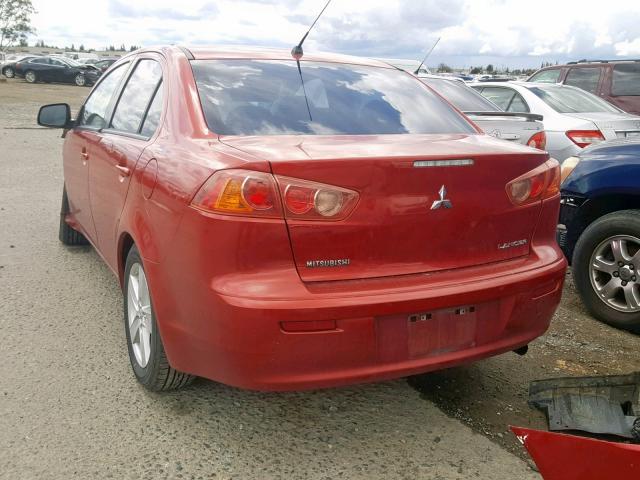 JA3AU26U98U016215 - 2008 MITSUBISHI LANCER ES RED photo 3