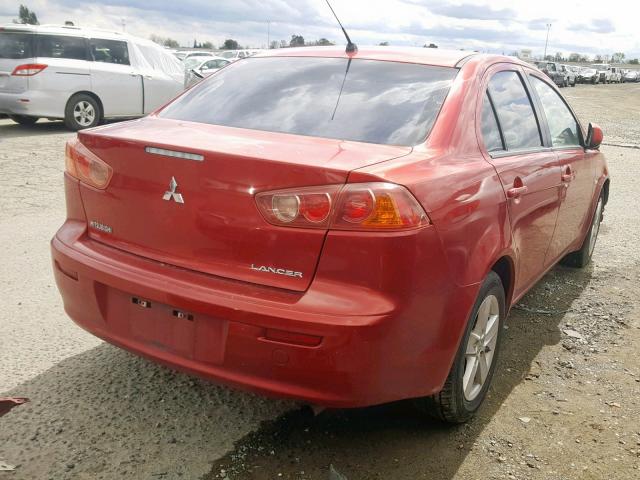 JA3AU26U98U016215 - 2008 MITSUBISHI LANCER ES RED photo 4