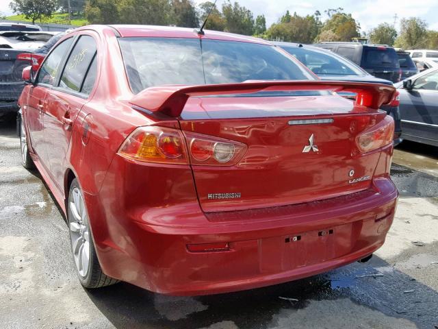 JA3AU86U38U025768 - 2008 MITSUBISHI LANCER GTS RED photo 3