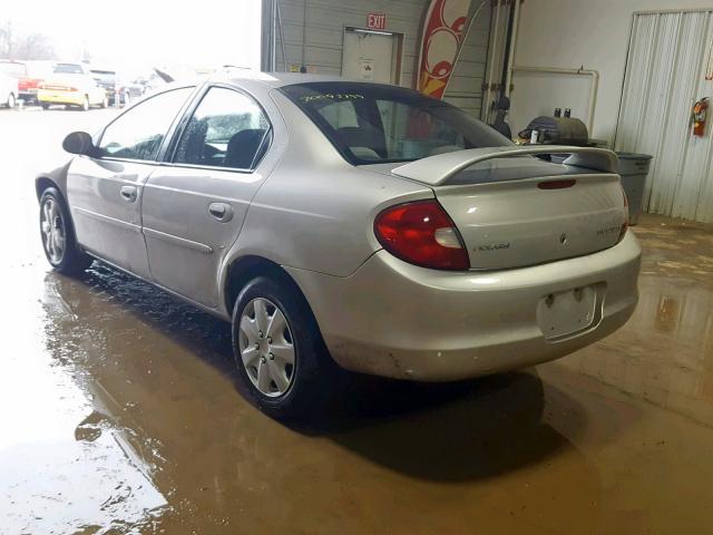 1B3AS46C12D584140 - 2002 DODGE NEON SE SILVER photo 3