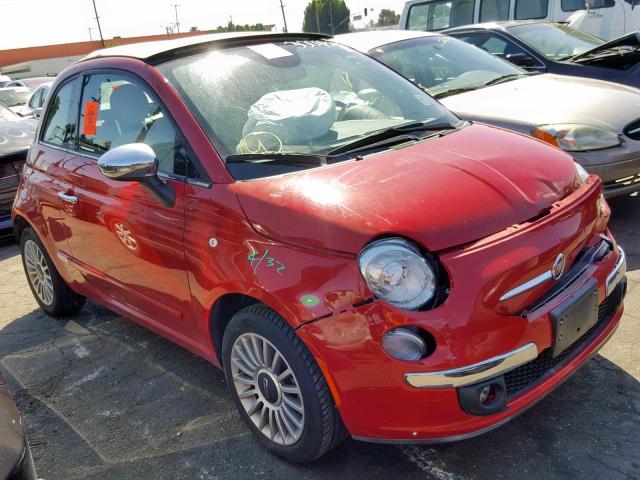 3C3CFFER1FT701684 - 2015 FIAT 500 LOUNGE RED photo 1