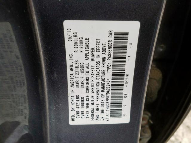 1HGCR2F57DA202434 - 2013 HONDA ACCORD SPORT  photo 10