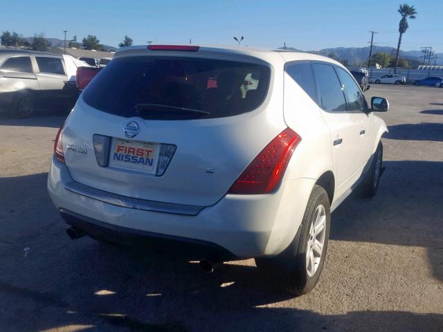 JN8AZ08T26W430292 - 2006 NISSAN MURANO WHITE photo 4