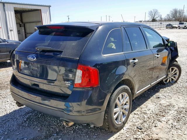 2FMDK4JC1BBB63751 - 2011 FORD EDGE SEL BLACK photo 4