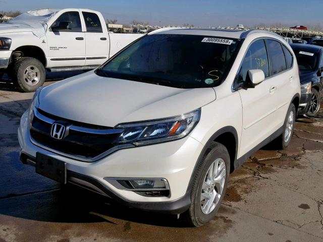 5J6RM4H7XGL034163 - 2016 HONDA CR-V EXL WHITE photo 2