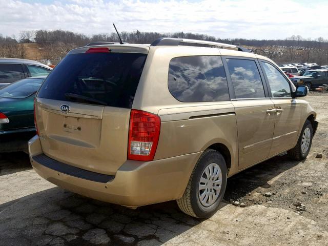 KNDMG4C70B6395925 - 2011 KIA SEDONA LX GOLD photo 4