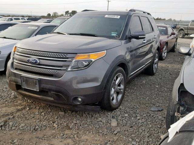 1FM5K7F85EGB95738 - 2014 FORD EXPLORER L GRAY photo 2