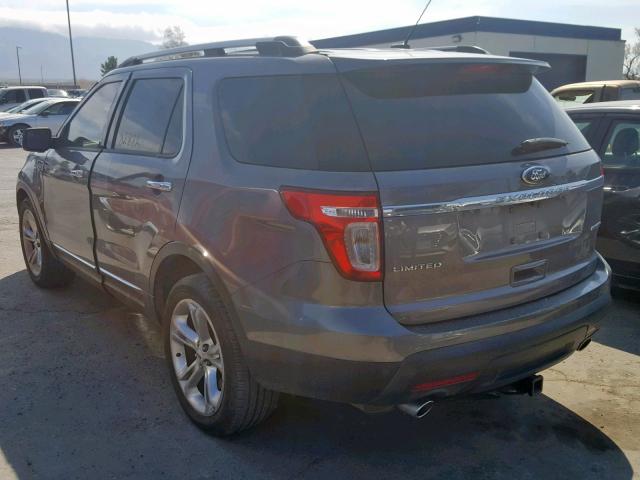 1FM5K7F85EGB95738 - 2014 FORD EXPLORER L GRAY photo 3