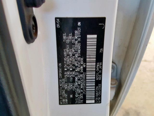 JTLKT324550199902 - 2005 TOYOTA SCION XB BLUE photo 10