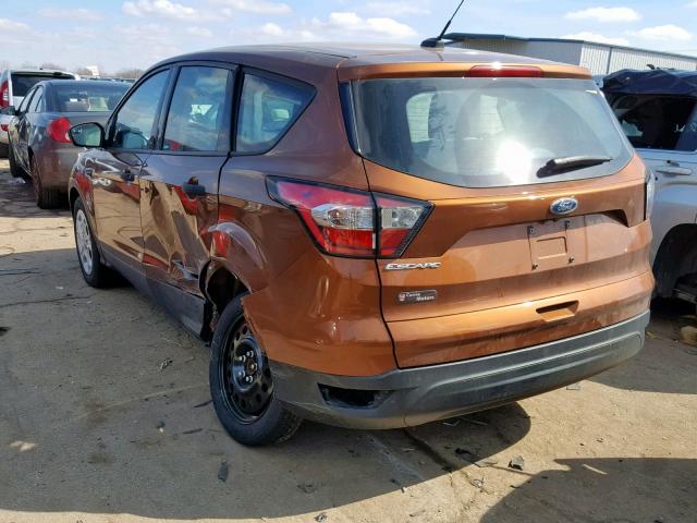 1FMCU0F72HUE25693 - 2017 FORD ESCAPE S ORANGE photo 3