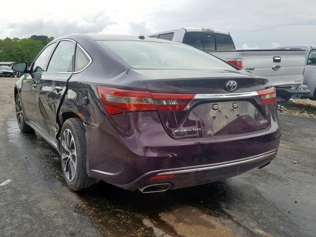 4T1BK1EB8JU289119 - 2018 TOYOTA AVALON XLE PURPLE photo 3