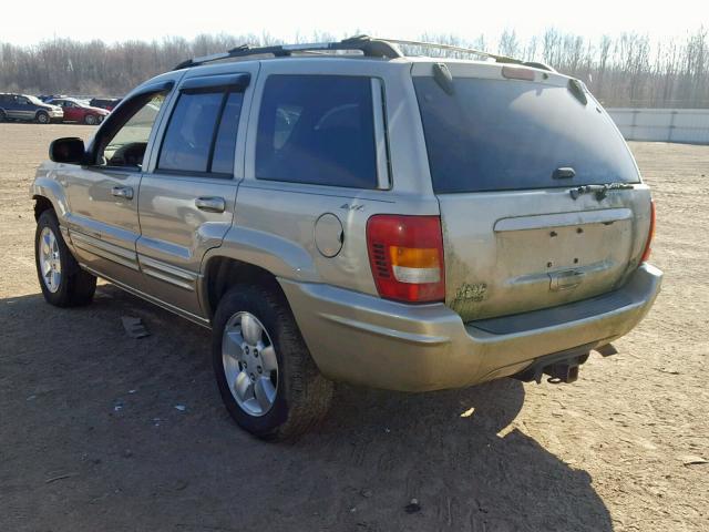 1J4GW58N31C597830 - 2001 JEEP GRAND CHER BEIGE photo 3