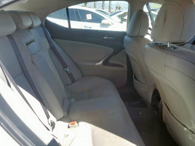 JTHBK262285057322 - 2008 LEXUS IS 250 SILVER photo 6