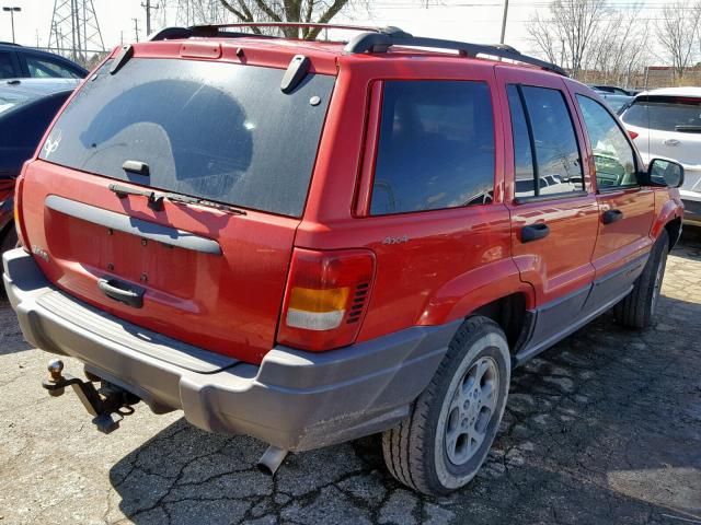 1J4GW48S51C560326 - 2001 JEEP GRAND CHER RED photo 4