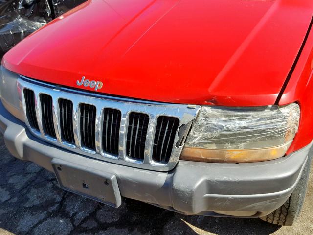 1J4GW48S51C560326 - 2001 JEEP GRAND CHER RED photo 9