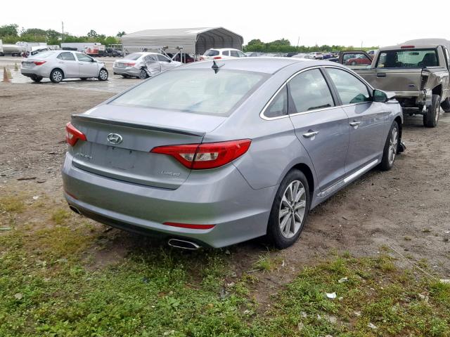 5NPE34AF1HH521959 - 2017 HYUNDAI SONATA SPO SILVER photo 4