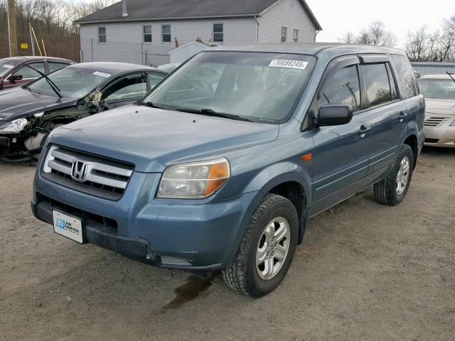 5FNYF28147B045173 - 2007 HONDA PILOT LX BLUE photo 2