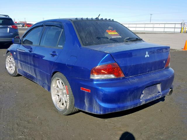 JA3AH86D85U042386 - 2005 MITSUBISHI LANCER EVO BLUE photo 3