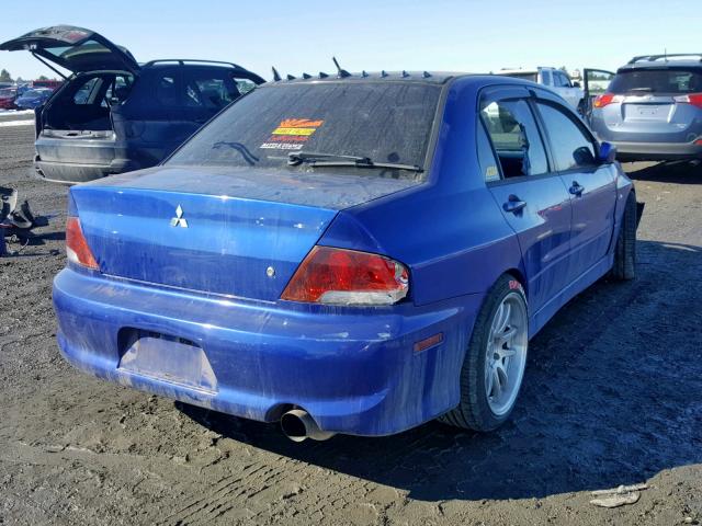 JA3AH86D85U042386 - 2005 MITSUBISHI LANCER EVO BLUE photo 4