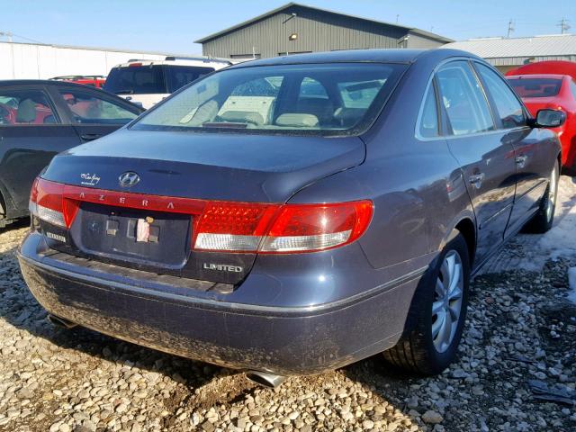 KMHFC46FX6A038466 - 2006 HYUNDAI AZERA SE BLUE photo 4