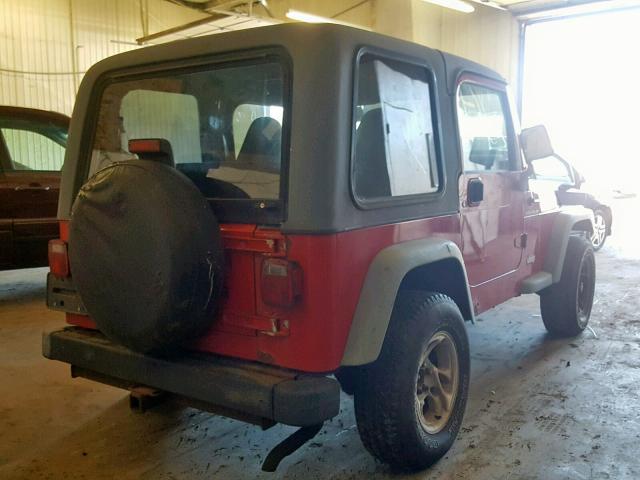 1J4FY29P6WP762614 - 1998 JEEP WRANGLER / RED photo 4