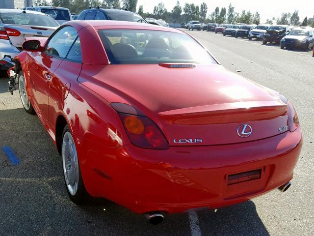 JTHFN48Y120018179 - 2002 LEXUS SC 430 RED photo 3