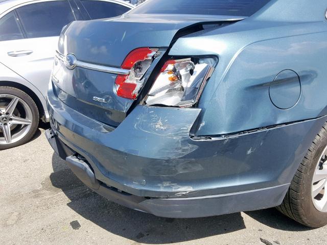 1FAHP2EW6AG121413 - 2010 FORD TAURUS SEL BLUE photo 9