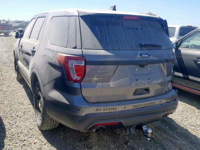 1FM5K8ARXHGD07704 - 2017 FORD EXPLORER P GRAY photo 3