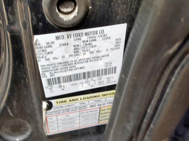 5LMJJ3J57AEJ01482 - 2010 LINCOLN NAVIGATOR 黑色 照片 10