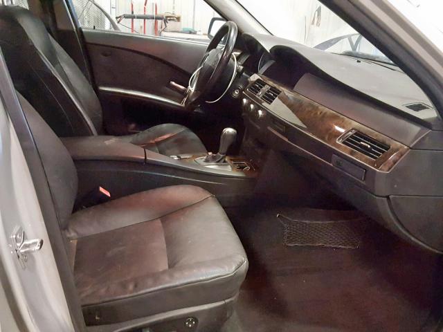 WBANE53586CK79844 - 2006 BMW 525 I SILVER photo 5