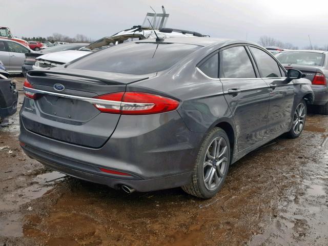 3FA6P0G77HR103717 - 2017 FORD FUSION S GRAY photo 4