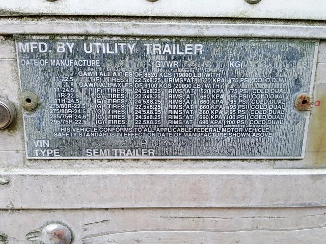 1UYVS25321P483550 - 2001 UTILITY TRAILER Ağ foto 10