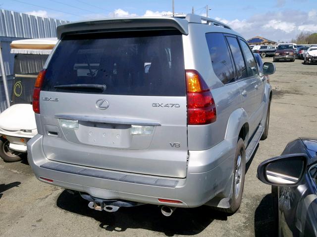 JTJBT20X150082415 - 2005 LEXUS GX 470 SILVER photo 4