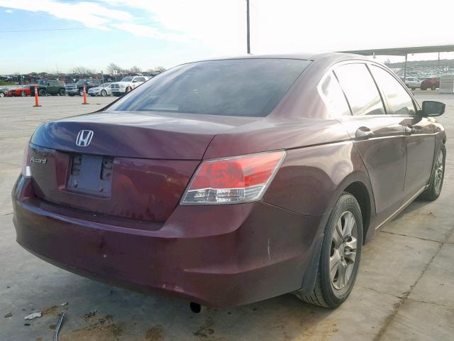 1HGCP26468A120505 - 2008 HONDA ACCORD LXP BURGUNDY photo 4