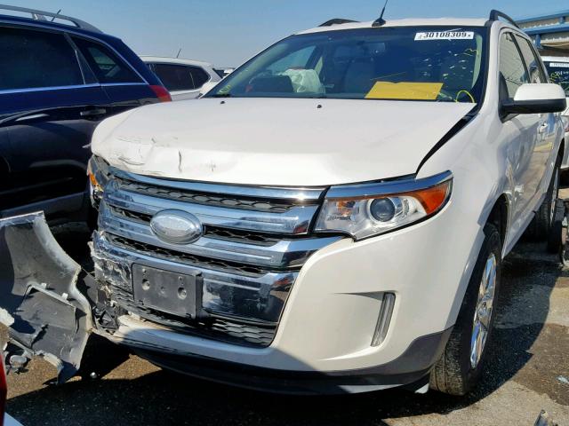 2FMDK3JCXDBA21055 - 2013 FORD EDGE SEL WHITE photo 2