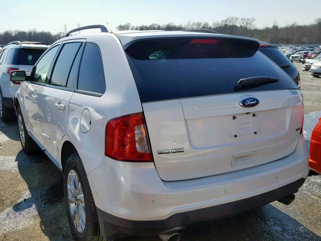 2FMDK3JCXDBA21055 - 2013 FORD EDGE SEL WHITE photo 3