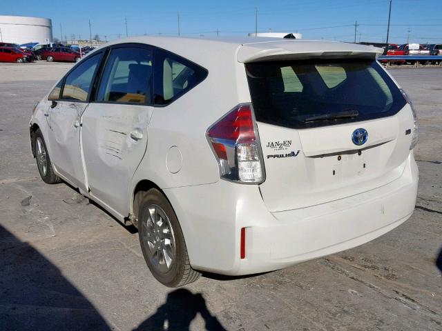 JTDZN3EU1FJ022839 - 2015 TOYOTA PRIUS V WHITE photo 3