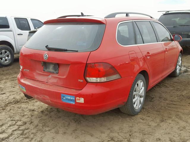 3VWPL7AJ2CM688944 - 2012 VOLKSWAGEN JETTA TDI RED photo 4