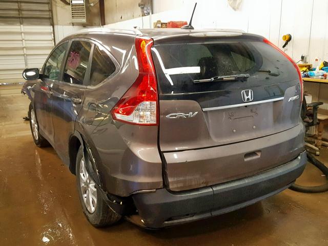 2HKRM4H76EH633567 - 2014 HONDA CR-V EXL GRAY photo 3