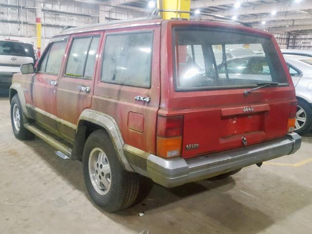 1J4FJ58S2ML638047 - 1991 JEEP CHEROKEE L RED photo 3