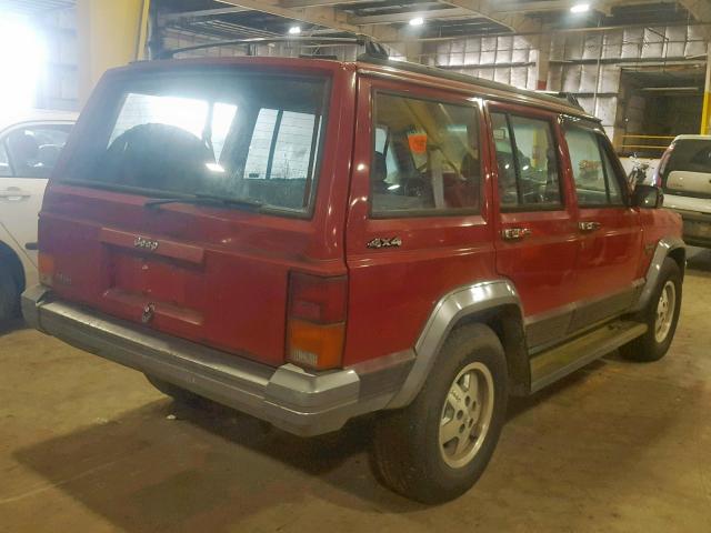 1J4FJ58S2ML638047 - 1991 JEEP CHEROKEE L RED photo 4