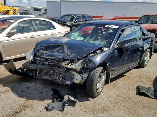 1HGEM22513L041241 - 2003 HONDA CIVIC LX BLACK photo 2