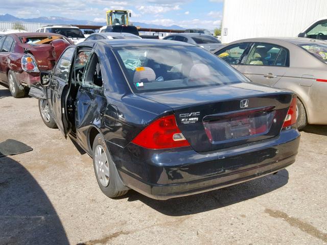 1HGEM22513L041241 - 2003 HONDA CIVIC LX BLACK photo 3