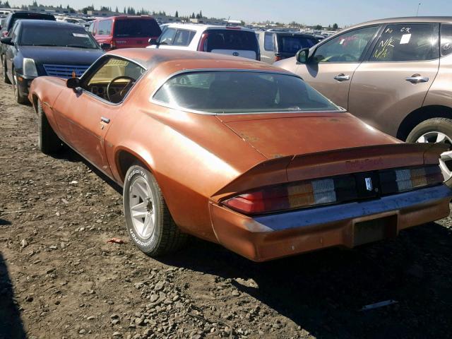 1P87HAL533492 - 1979 CHEVROLET CAMARO RS BROWN photo 3