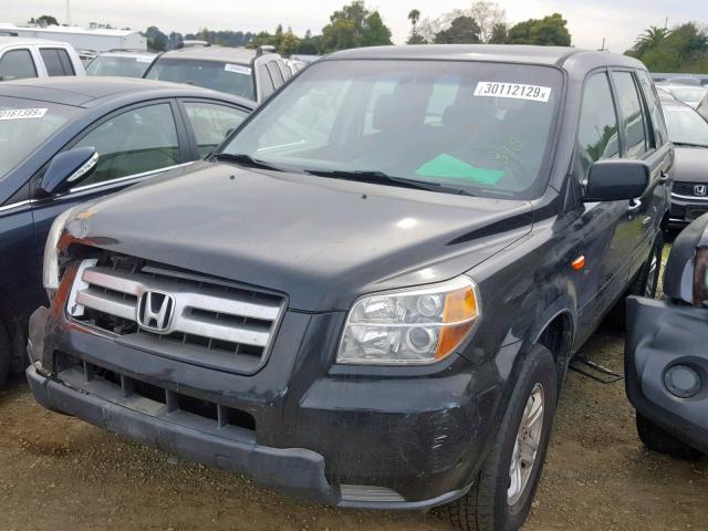 5FNYF28147B012951 - 2007 HONDA PILOT LX BLACK photo 2