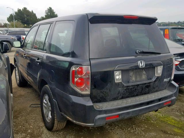 5FNYF28147B012951 - 2007 HONDA PILOT LX BLACK photo 3